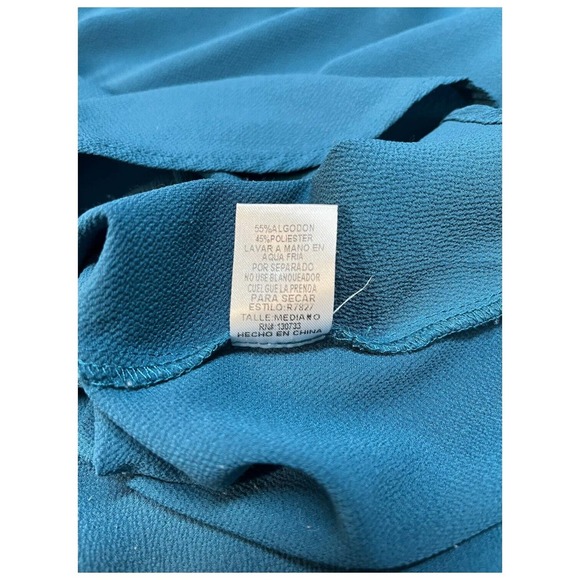 Umgee Cold Shoulder Ruffle Neck Short Sleeve Jade M - Picture 10 of 12